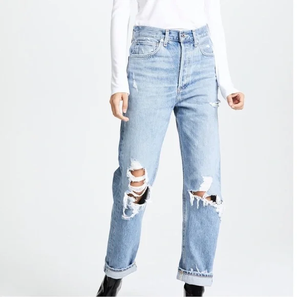 Agolde 90s Mid Rise Straight Fit Jeans - Picture 2 of 8